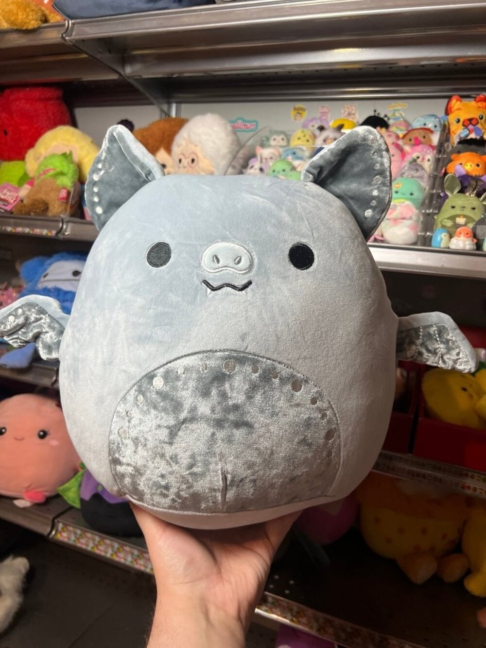 12” NEW SQUISHMALLOWS MILLENNIA THE GREY VELVET BAT NWT